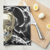 Electric Chrome Skull Kitchen Towel Theedoek (Quarter Fold)