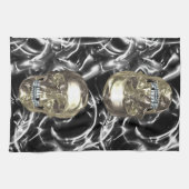 Electric Chrome Skull Kitchen Towel Theedoek (Horizontaal)