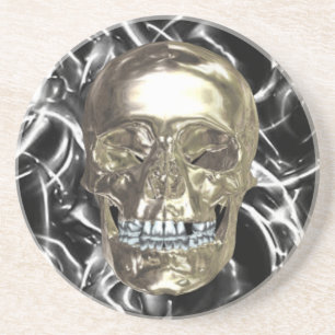 Electric Chrome Skull Onderzetter