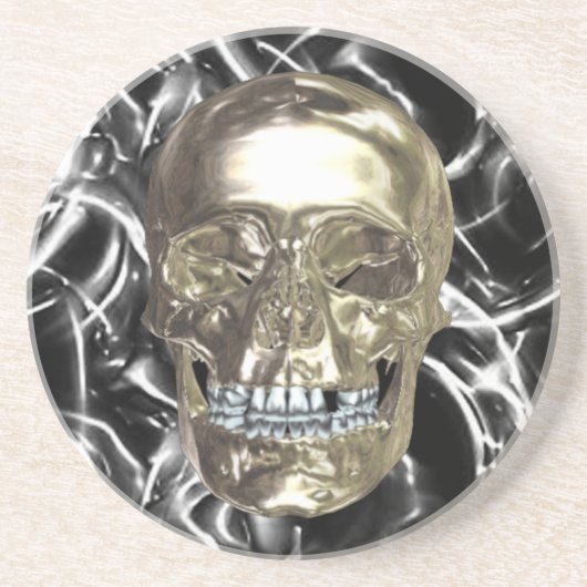 Electric Chrome Skull Onderzetter (Voorkant)
