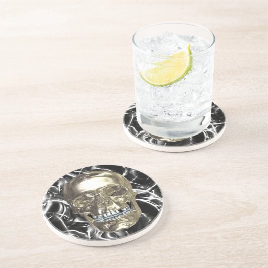 Electric Chrome Skull Onderzetter (Zijkant)