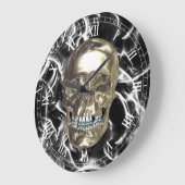 Electric Chrome Skull Round Roman Nummerklok Grote Klok (Hoek)