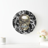 Electric Chrome Skull Round Roman Nummerklok Grote Klok (Huis)