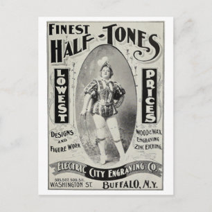 "Electric City Engraving Advertisement" Briefkaart