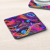 Electric Color Burst Design Bier Onderzetter (Linkerzijde)
