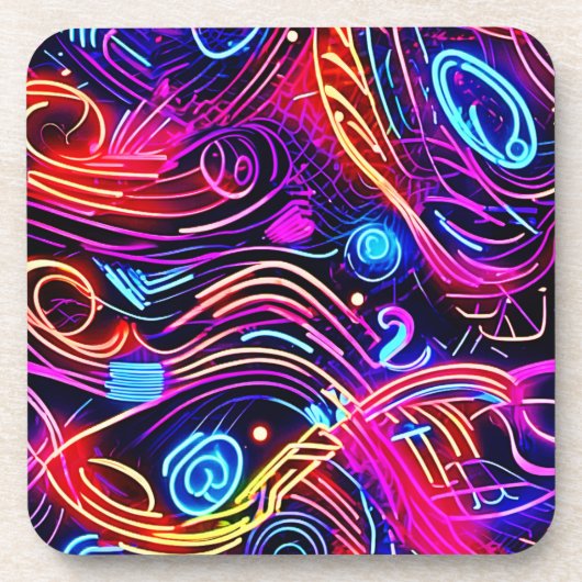 Electric Color Burst Design Bier Onderzetter (Voorkant)