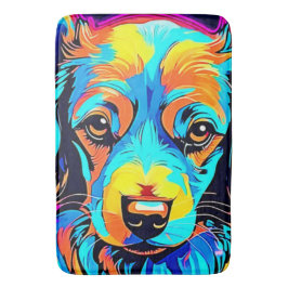Electric Color Pop Canine Art Badmat