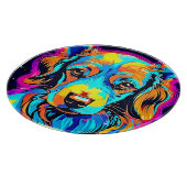 Electric Color Pop Canine Art Snijplank (Hoek)