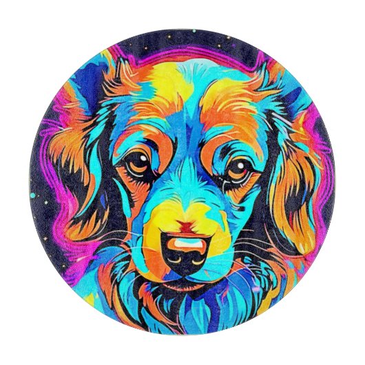 Electric Color Pop Canine Art Snijplank (Voorkant)
