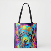 Electric Color Pop Canine Art Tote Bag (Voorkant)