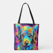 Electric Color Pop Canine Art Tote Bag (Achterkant)