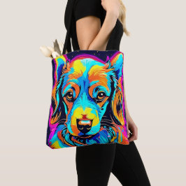 Electric Color Pop Canine Art Tote Bag