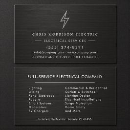 Electric Company Electrician Metallic Professional Visitekaartje