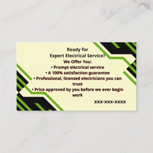 Electric Company Visitekaartje (Achterkant)