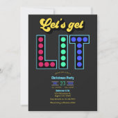 Electric Cranberry Get Lit Retro Christmas Party Kaart (Voorkant)