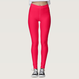 Electric Crimson Solid Color Leggings
