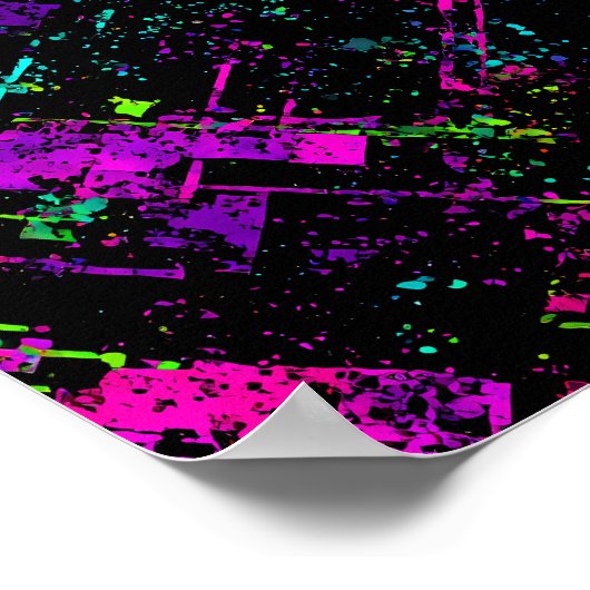 Electric Cyberpunk Texture: Seamless Neon Signal Poster (Hoek)