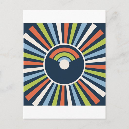 Electric Deco maximalistische 80er Briefkaart (Voorkant)
