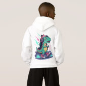 Electric Dino Kids T-Shirt Design Neon Pop  (Achterkant volledig)