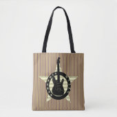 Electric Dream Guitar Rock Star Muziek Cool Stripe Tote Bag (Voorkant)