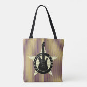 Electric Dream Guitar Rock Star Muziek Cool Stripe Tote Bag (Achterkant)