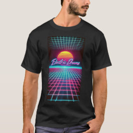 Electric Dreams Retro Futuristische Kunstdruk T-shirt