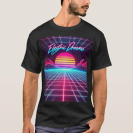 Electric Dreams Retro Futuristische Kunstdruk T-shirt