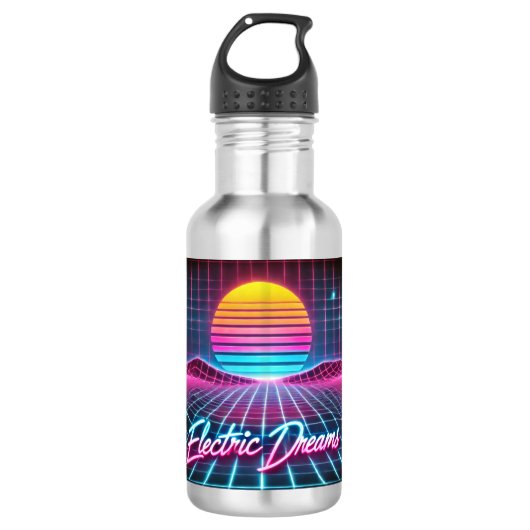 Electric Dreams Retro Neon Mok – jaren '80 Waterfles (Voorkant)