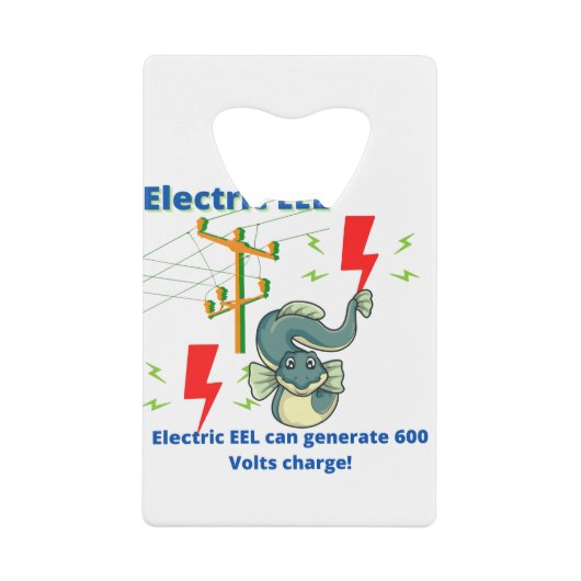 Electric EEL Can Generate 600 Volts Creditkaart Flessenopener (Voorkant)
