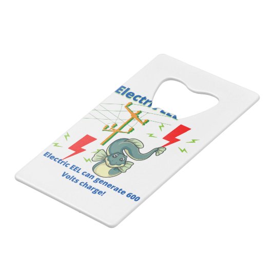 Electric EEL Can Generate 600 Volts Creditkaart Flessenopener (Achterkant Gekanteld)