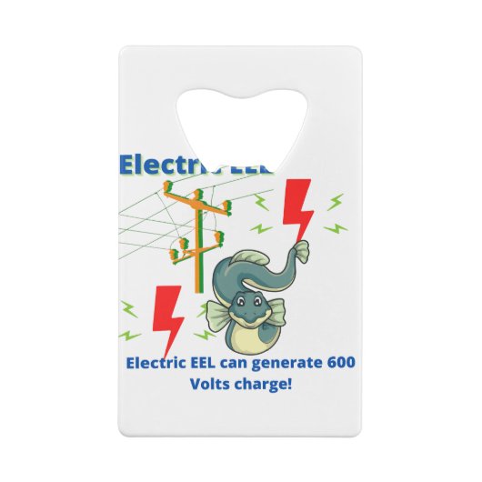 Electric EEL Can Generate 600 Volts Creditkaart Flessenopener (Achterkant)
