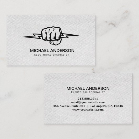 Electric Electrical Electrician Professional  Visitekaartje (Voorkant / Achterkant)