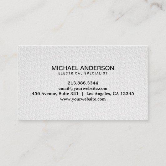 Electric Electrical Electrician Professional  Visitekaartje (Achterkant)