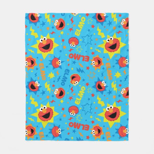 Electric Elmo Pattern Fleece Deken (Voorkant)