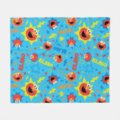 Electric Elmo Pattern Fleece Deken (Voorkant (Horizontaal))