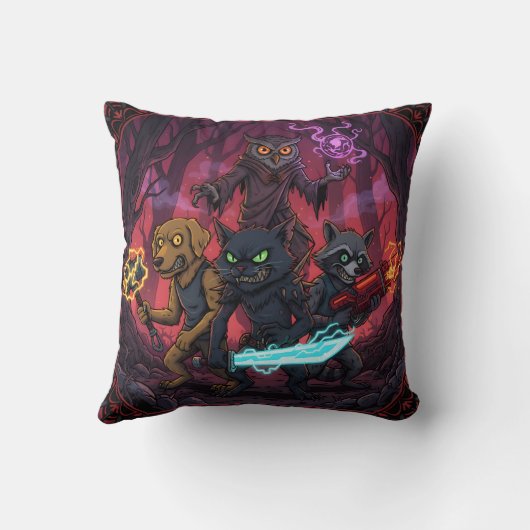 Electric Fantasy Animal Warrior Art Kussen (Achterkant)