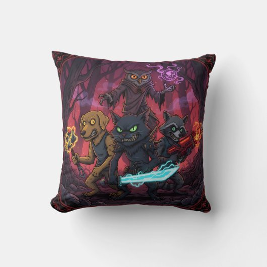 Electric Fantasy Animal Warrior Art Kussen (Voorkant)