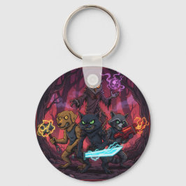 Electric Fantasy Animal Warrior Art Sleutelhanger