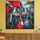 Electric Fury of Rock Canvas Afdruk (Insitu (Woonkamer))