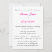 Electric Fuscia Paisley Wedding Invitation Kaart (Achterkant)