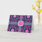 Electric Geometrics Doodle Miss You Kaart (Gele Bloem)