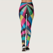 Electric Geometry Radio Waves & Sunrays Art Deco  Leggings (Achterkant)