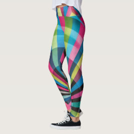 Electric Geometry Radio Waves & Sunrays Art Deco Leggings