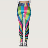 Electric Geometry Radio Waves & Sunrays Art Deco  Leggings (Voorkant)
