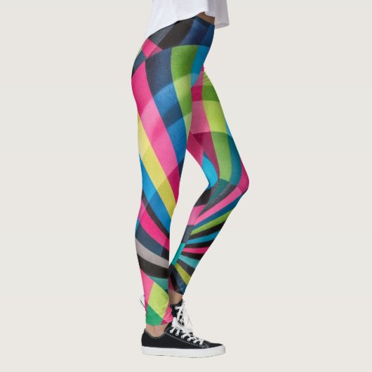 Electric Geometry Radio Waves & Sunrays Art Deco  Leggings (Rechts)