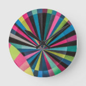 Electric Geometry Radio Waves & Sunrays Art Deco  Ronde Klok (Voorkant)