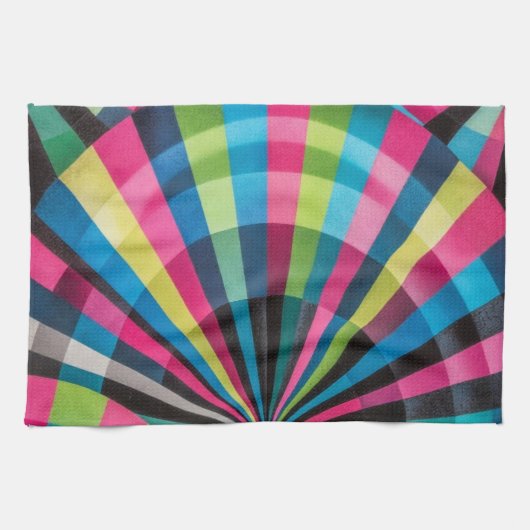 Electric Geometry Radio Waves & Sunrays Art Deco  Theedoek (Horizontaal)