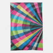 Electric Geometry Radio Waves & Sunrays Art Deco  Theedoek (Verticaal)