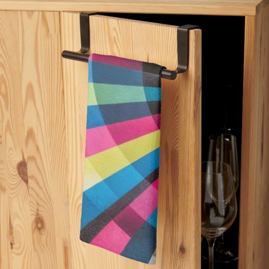 Electric Geometry Radio Waves & Sunrays Art Deco  Theedoek (Derde Gevouwen)