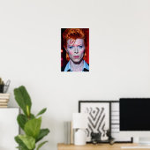 Electric Glam Gaze in Crimson Light Poster (Thuiskantoor)